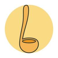 concha utensílios de cozinha ícone logotipo vetor ilustração