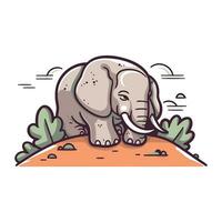 elefante dentro a selva. vetor ilustração em uma branco fundo.