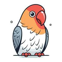 fofa papagaio isolado em branco fundo. vetor ilustração dentro desenho animado estilo.