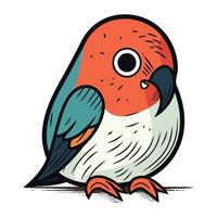 vetor ilustração do uma fofa vermelho pássaro. isolado em branco fundo.