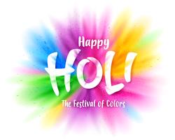 Explosão colorida de feliz Holi vetor