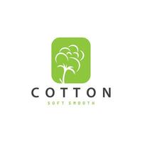algodão logotipo, suave e suave algodão plantar Projeto para o negócio marcas com simples linhas e haste vetor