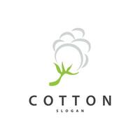 algodão logotipo, suave e suave algodão plantar Projeto para o negócio marcas com simples linhas e haste vetor