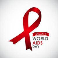 ribon vermelho - símbolo do dia mundial da aids de 21 de dezembro vetor
