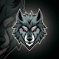 vetor Lobo face esport mascote logotipo Projeto