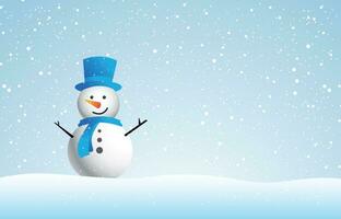 boneco de neve, flocos de neve e inverno fundo, Natal cartazes, inverno paisagem, vetor Projeto
