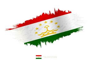 pintado pincelada bandeira do tajiquistão com acenando efeito. vetor