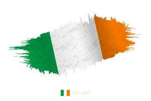 pintado pincelada bandeira do Irlanda com acenando efeito. vetor