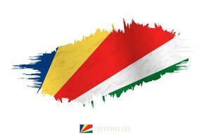 pintado pincelada bandeira do seychelles com acenando efeito. vetor
