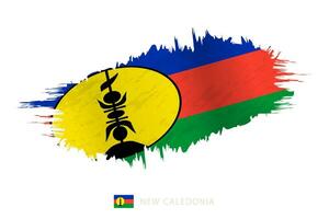 pintado pincelada bandeira do Novo Caledônia com acenando efeito. vetor