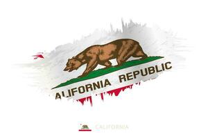 pintado pincelada bandeira do Califórnia com acenando efeito. vetor