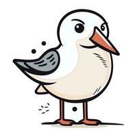 vetor ilustração do uma gaivota isolado em uma branco fundo.