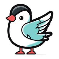 Pombo pássaro desenho animado personagem mascote plano vetor ilustração