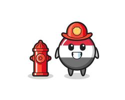 personagem mascote do emblema da bandeira do Iêmen como bombeiro vetor
