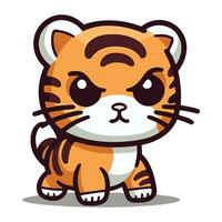 fofa tigre personagem desenho animado mascote vetor ilustração. animal fofa mascote.