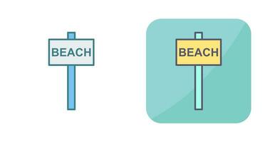 ícone de vetor de sinal de praia