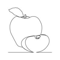 linha contínua maçã simples vetor
