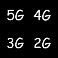 5g, 4g, 3g, 2g conjunto de símbolos de vetor