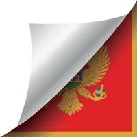 bandeira de montenegro com canto ondulado vetor