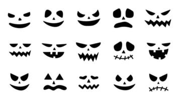 Conjunto De Rostos Assustadores E Engraçados Para Abóbora Ou Fantasma De  Halloween. Expressões Faciais De Jackolantern. Faces De H Ilustração do  Vetor - Ilustração de olhos, fantasma: 224078009