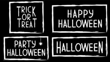 banner de texto com a inscrição. feliz festa de halloween vetor