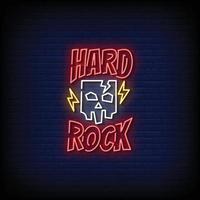 Vetor de texto de estilo de sinais de néon hard rock