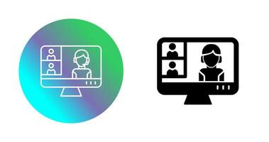 ícone de vetor de chamada de vídeo em conferência