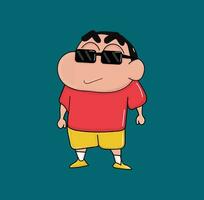 shinchan legal pose com oculos de sol vetor