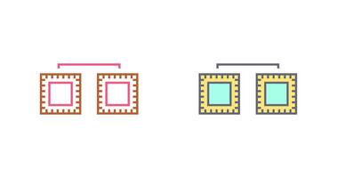 ícone de vetor conectado de processadores exclusivos