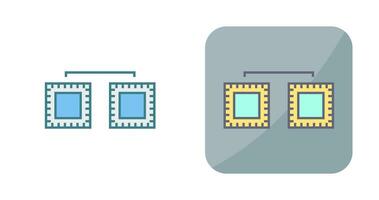 ícone de vetor conectado de processadores exclusivos
