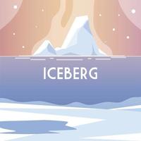 paisagem com iceberg, paisagem do pólo norte de água