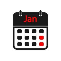 ícone de design plano de calendário ou agenda de compromissos vetor