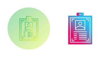 ícone de vetor de cartão de identificação