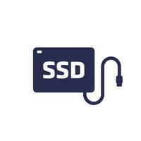 externo ssd ícone em branco, sólido Estado dirigir vetor