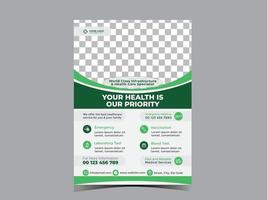 modelo de design de folheto de serviços médicos e de saúde vetor