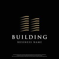 logotipo Projeto para uma moderno e luxuoso apartamento construção ou estadia em casa de família. logotipo para negócios, real Estado, hotéis e arquitetura. vetor