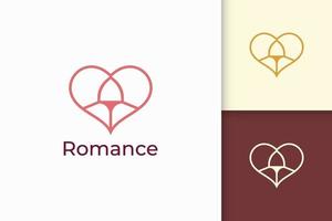 logotipo de amor simples representa romance ou relação vetor