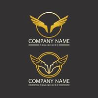 modelo de logotipo falcon asas de vetor e design de logotipo de fonte