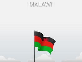 bandeira do malawi voando sob o céu branco vetor