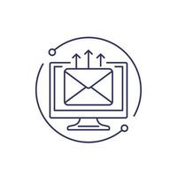 serviço de e-mail, ícone da linha de distribuição de e-mail vetor