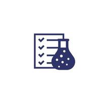 ícone de resultados de teste de laboratório em branco vetor
