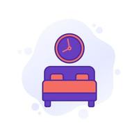 ícone de vetor de tempo de sono com contorno