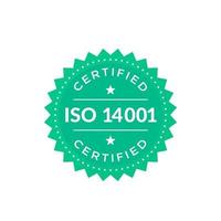 emblema iso 14001, verde e branco vetor