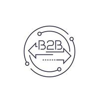 b2b, business to business, ícone de vetor de linha
