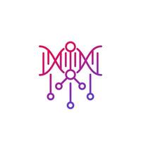 ícone de linha de modificação de DNA em branco vetor