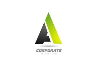 logotipo verde preto com um ícone de desenho de alfabeto para empresas vetor