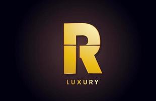 ícone de design de logotipo de letra do alfabeto de luxo dourado r para empresas vetor