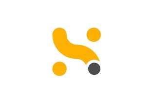 letra x logotipo desenho ícone de alfabeto para negócios cinza amarelo vetor