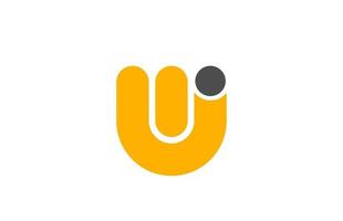 letra w ícone de design de logotipo de alfabeto para negócios cinza amarelo vetor