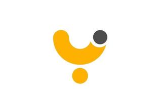 letra y logotipo ícone de desenho de alfabeto para negócios cinza amarelo vetor